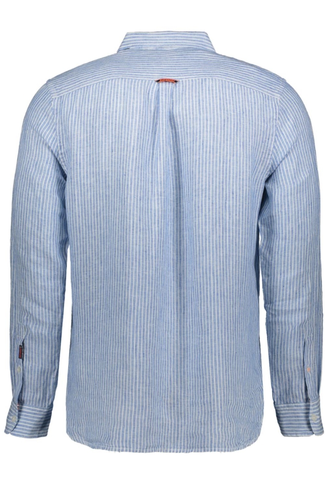 VACATION L S LINEN SHIRT M4010995A AZURE BLUE STRIPE